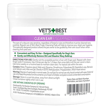 Vet’s Best Clean Ear Finger Pads (50 Pads)
